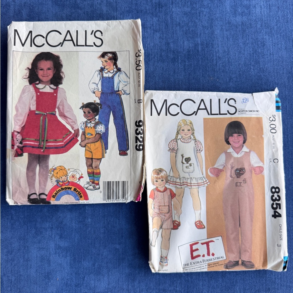 VINTAGE McCall's Sewing Patterns E.T and Rainbow Bridge